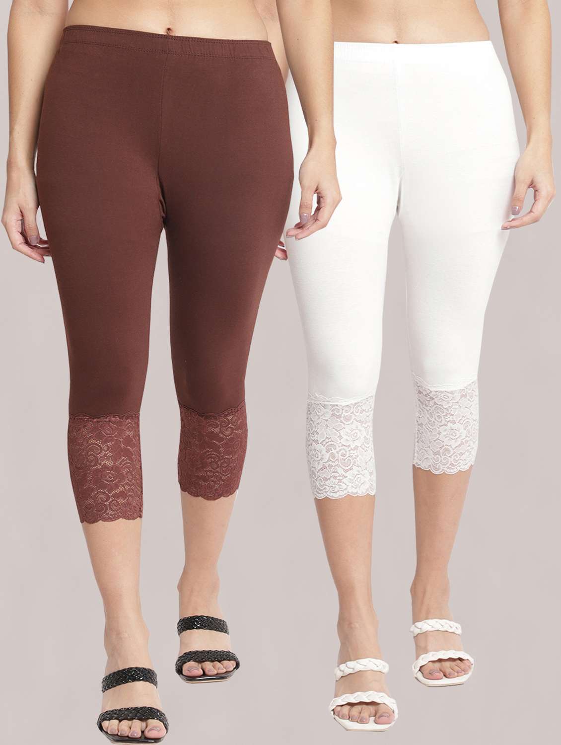 pack of 2 solid leggings capri