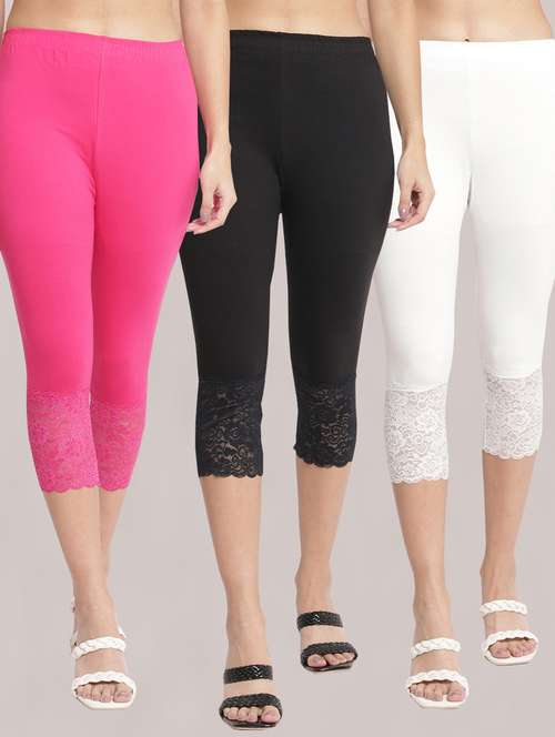 pack of 3 solid leggings capri - 19295592 -  Standard Image - 0