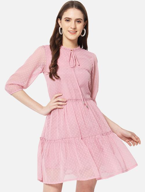 women's self design swiss dots dress - 19296304 -  Standard Image - 0
