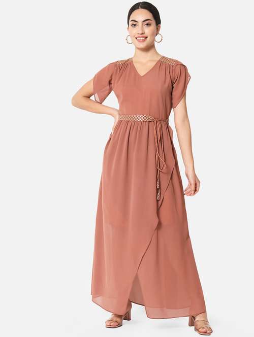 women's belted maxi dress - 19296307 -  Standard Image - 0