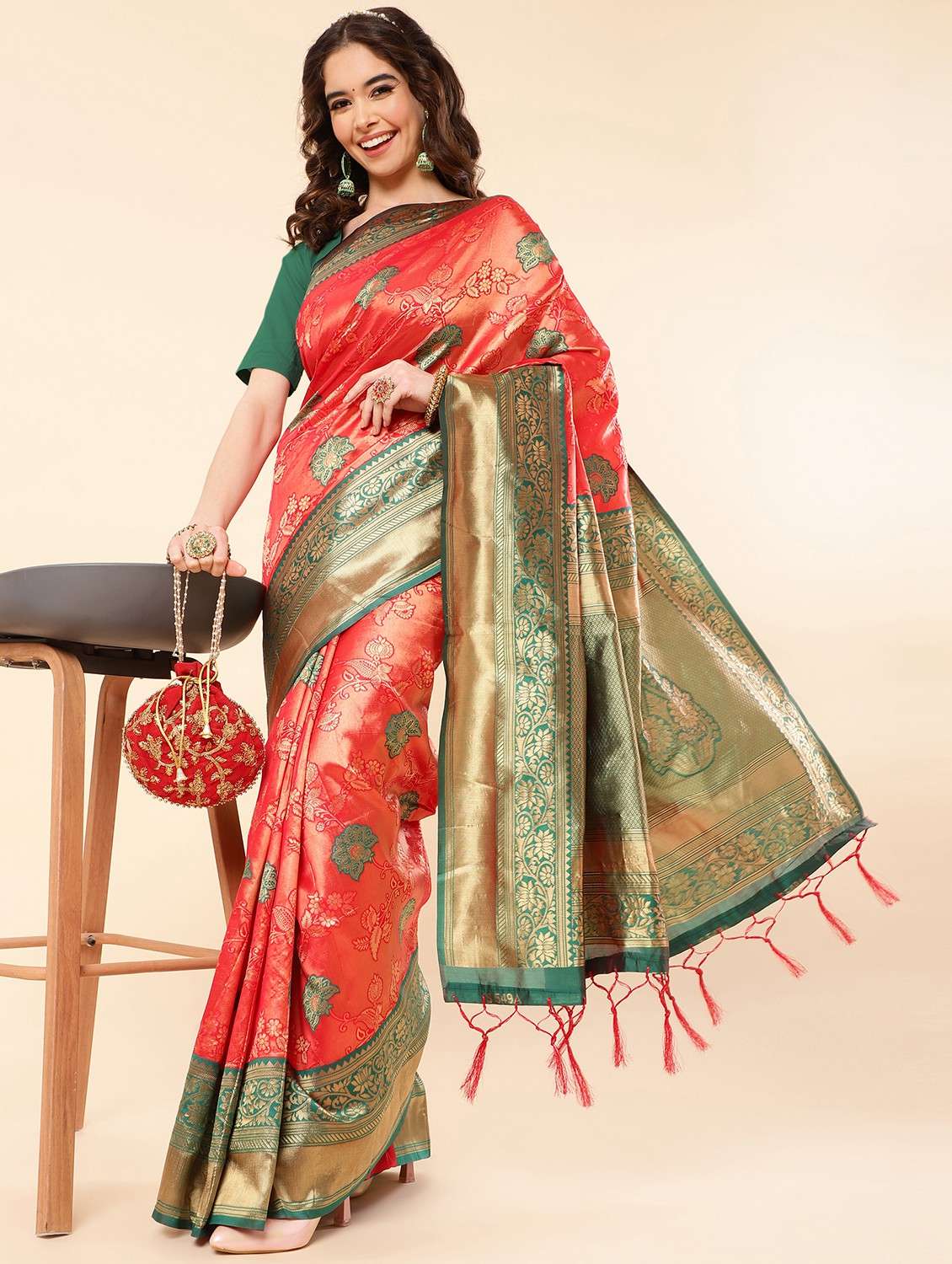 women's banarasi saree with blouse - 19297322 -  Zoom Image - 0