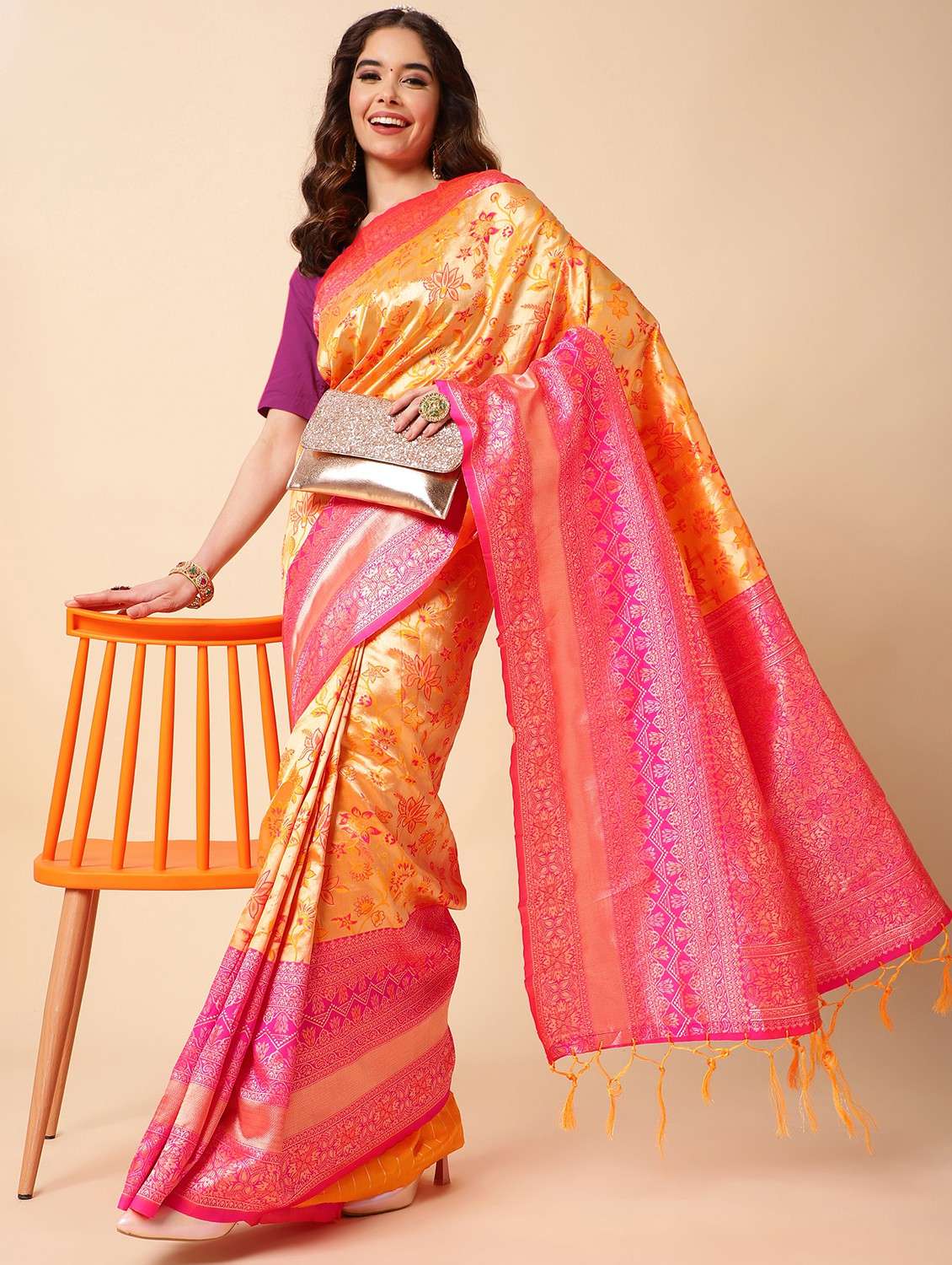 women's banarasi saree with blouse
