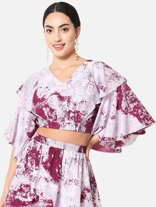 women's crop v neck top - 19297666 -  Standard Image - 0