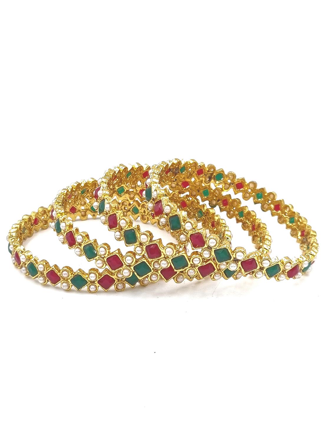 gold plated bangle set - 19297880 - Standard Image - 2