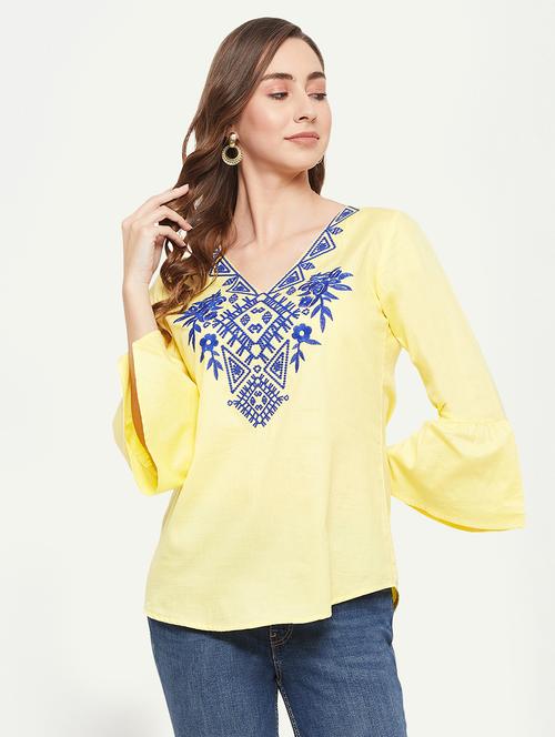 women's a line v neck top - 19297948 - Standard Image - 0