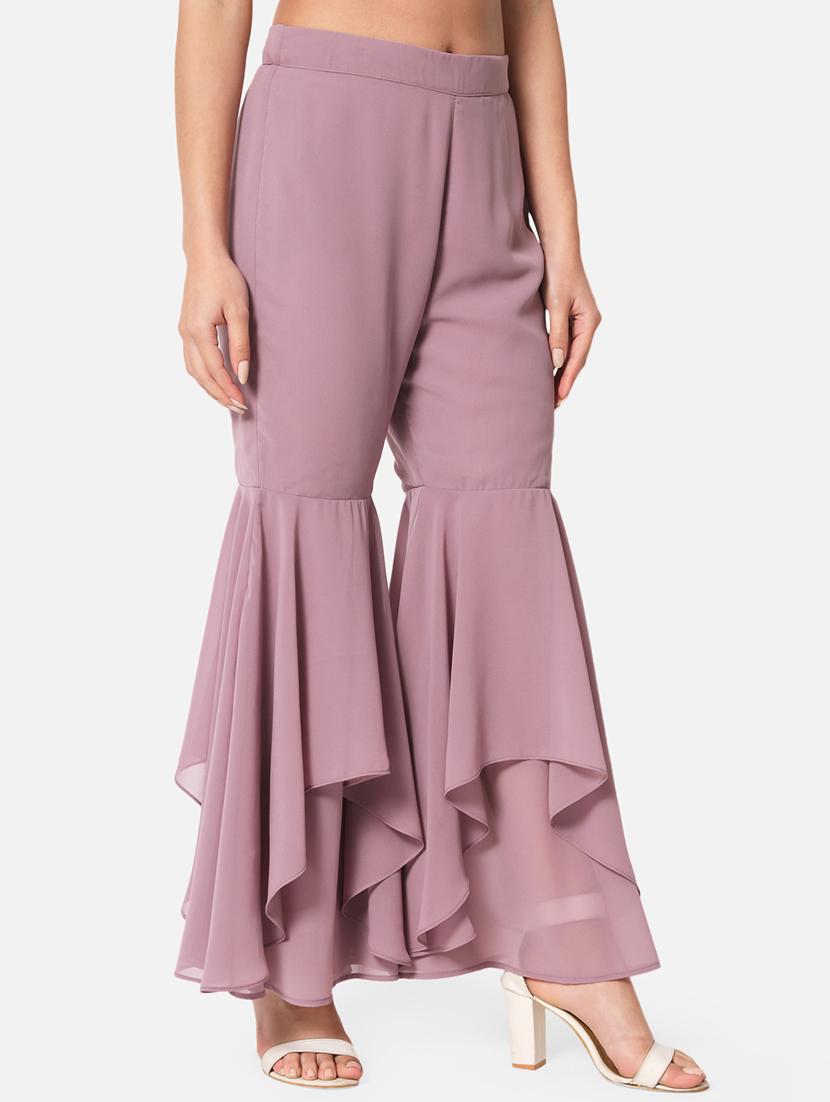 purple solid palazzo - 19298121 - Standard Image - 2