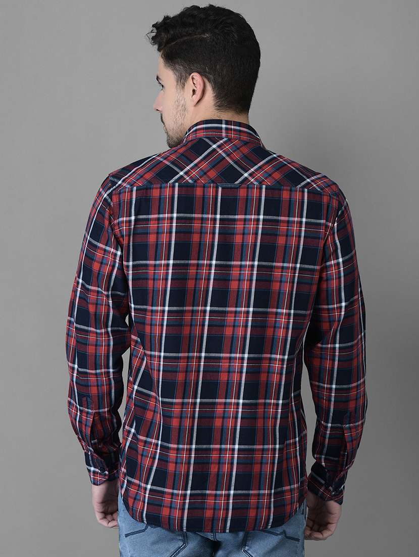 red cotton casual shirt - 19298129 -  Standard Image - 2