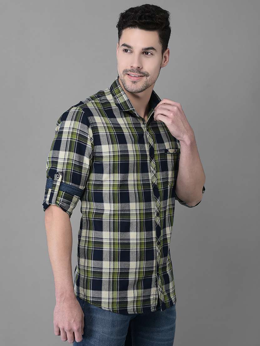 green cotton casual shirt - 19298160 - Standard Image - 2