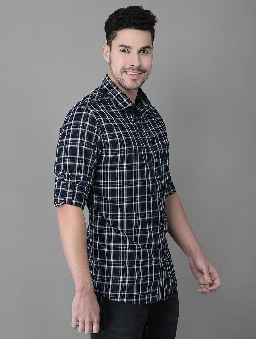 blue cotton casual shirt - 19298162 - Standard Image - 2