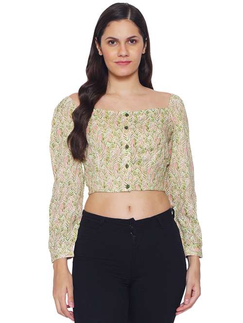 women's crop square neck top - 19298436 -  Standard Image - 0