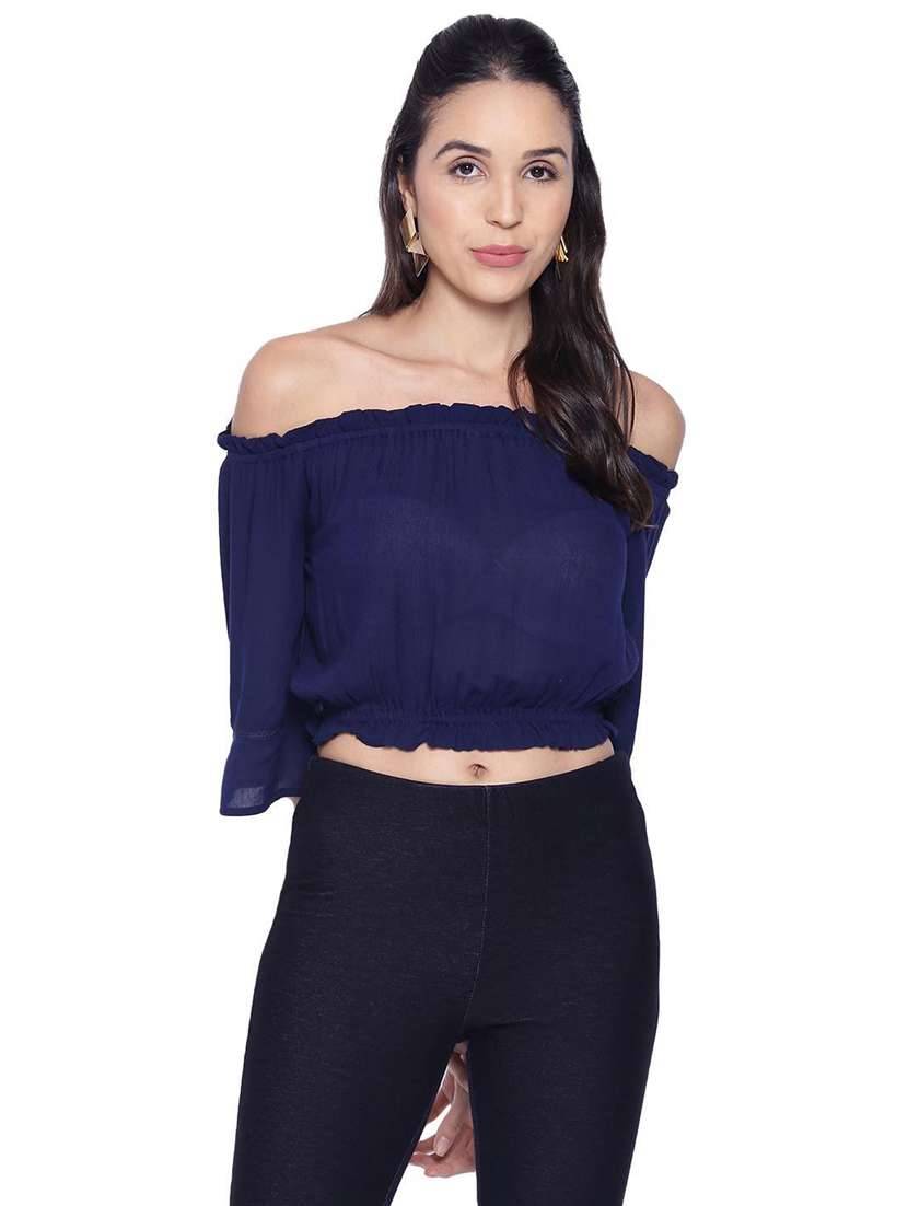 women's crop off shoulder top