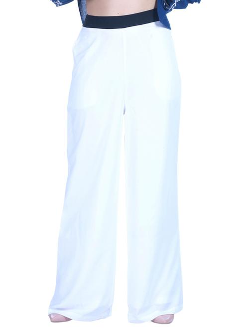 white solid palazzo - 19298621 -  Standard Image - 0