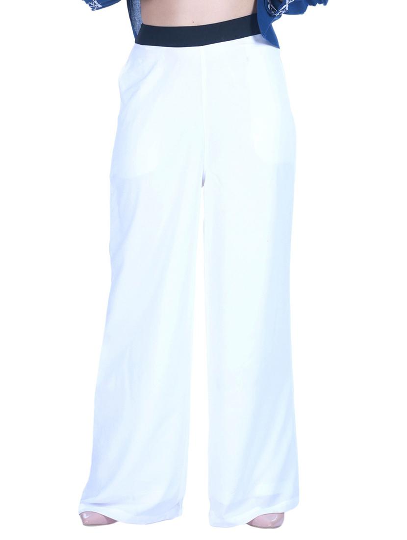 white solid palazzo - 19298621 -  Zoom Image - 0