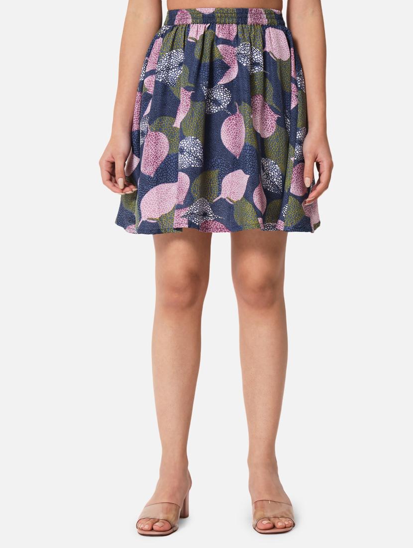 women printed crepe flared skirt - 19298645 - Zoom Image - 0