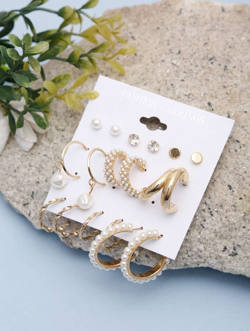 multi colored metal studs earring