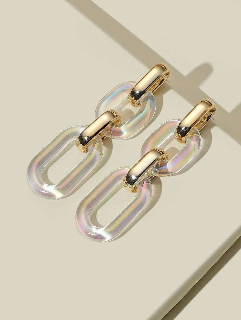 gold plated metal drop earring