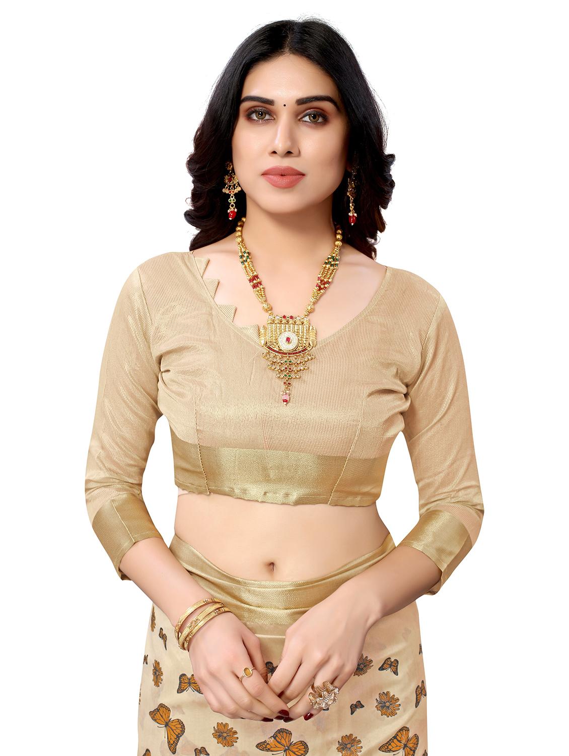contrast bordered printed saree - 19301296 - Standard Image - 2