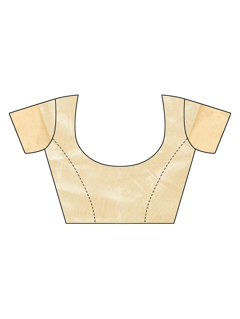 contrast bordered woven saree with blouse - 19301303 - Standard Image - 2