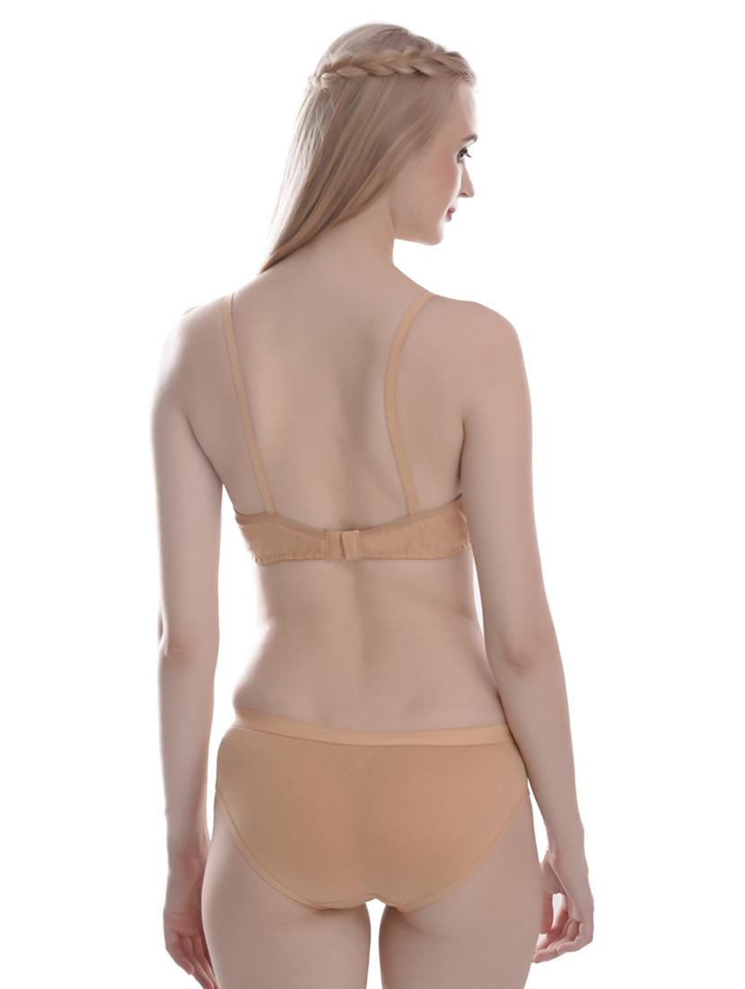 beige cotton bra and panty set - 19302360 - Standard Image - 2