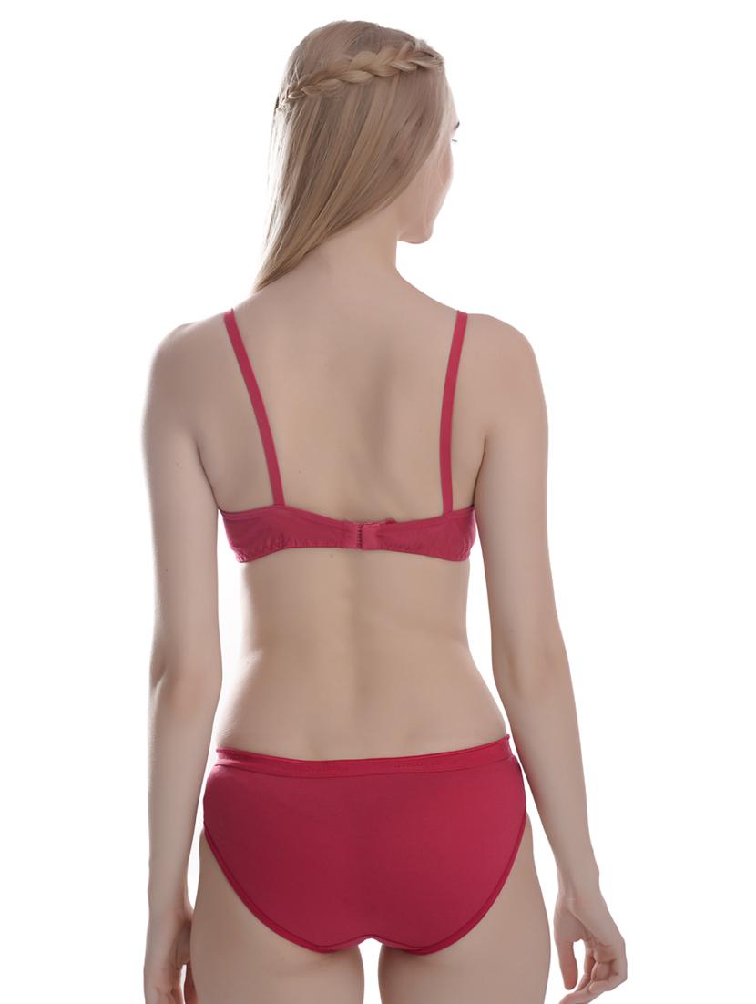 pink cotton bra and panty set - 19302364 - Standard Image - 2