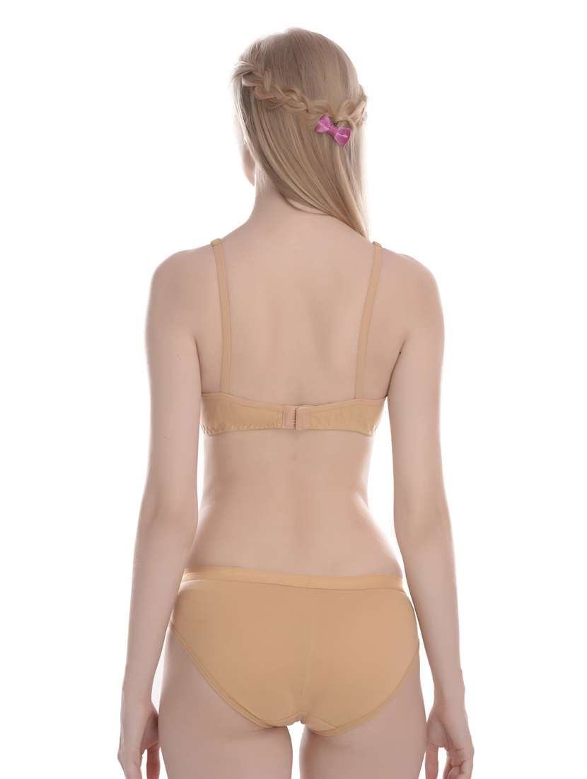 beige cotton bra and panty set - 19302366 -  Standard Image - 2