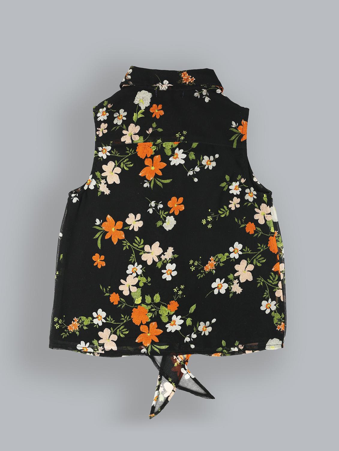 girls printed collared twin set - 19302535 - Standard Image - 2