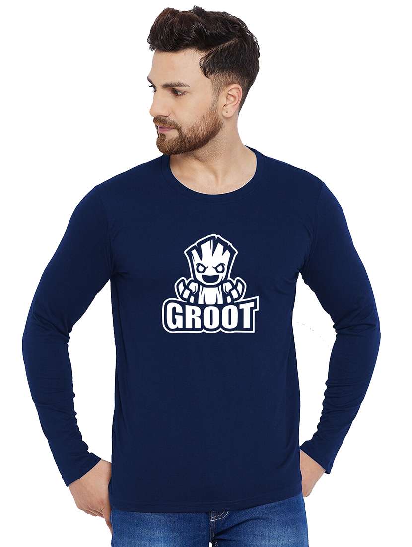 blue printed regular t-shirt