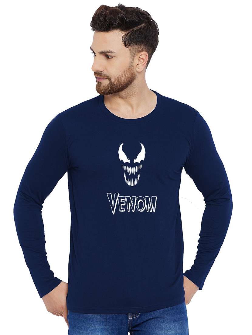 blue printed regular t-shirt