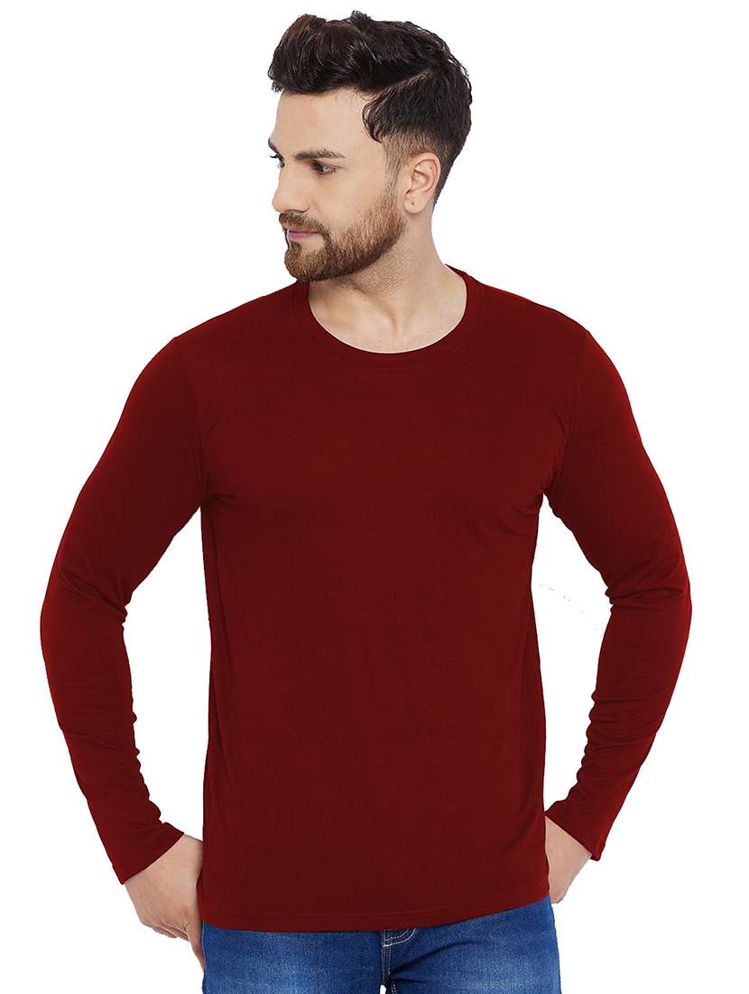 solid cotton full sleeves t-shirt