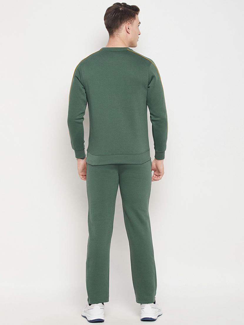 bottle green solid full length track suit - 19303825 - Standard Image - 2