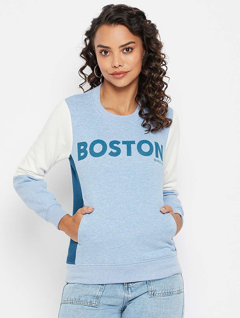round neck printed regular sweatshirt