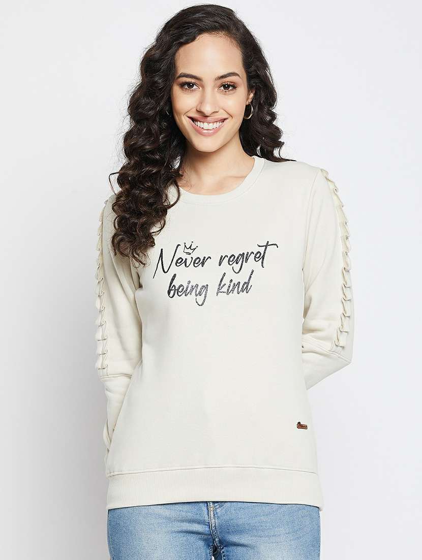 round neck printed regular sweatshirt