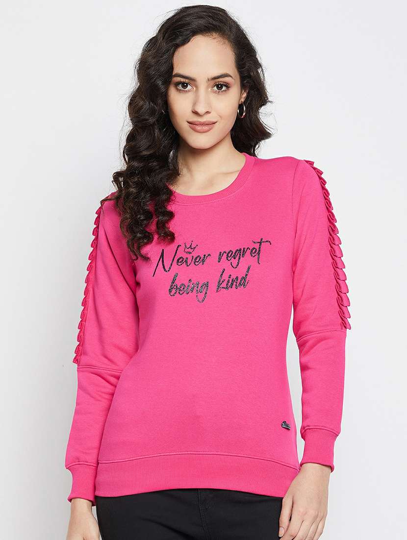 round neck printed regular sweatshirt