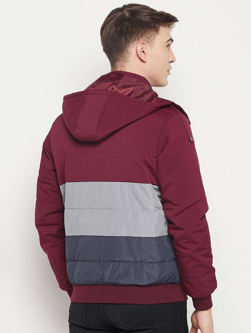 color blocked hooded bomber jacket - 19304645 -  Standard Image - 2