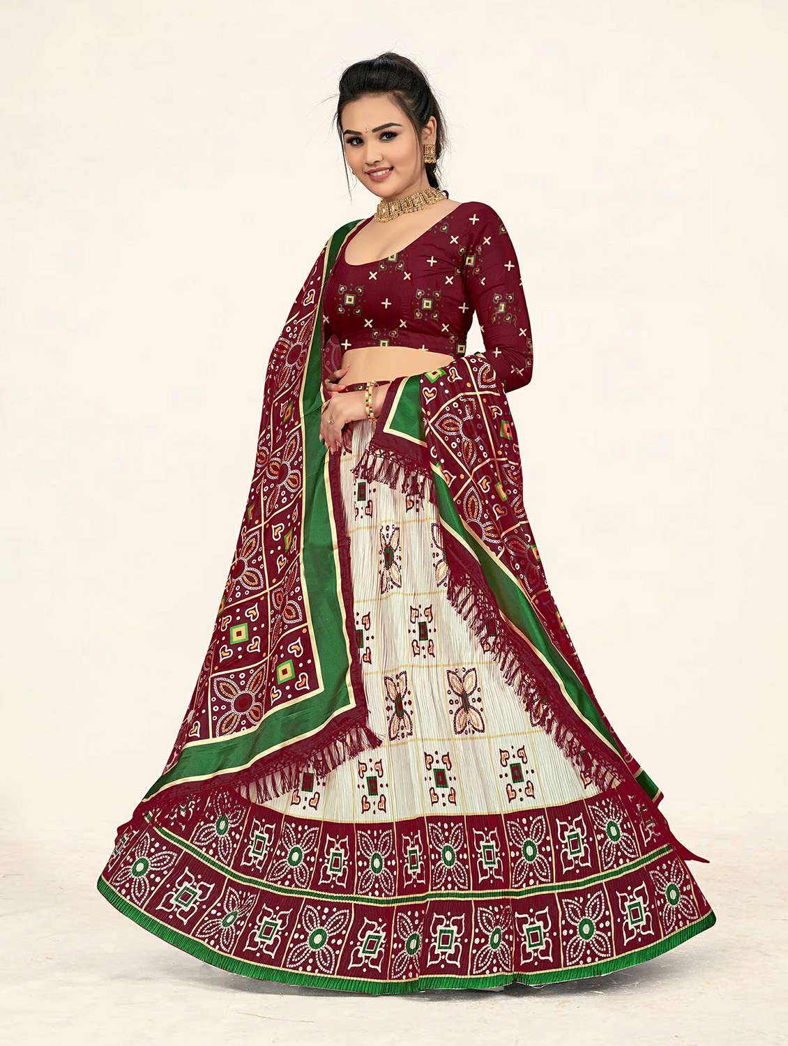 multi colored a-line printed lehenga - 19304683 -  Standard Image - 2