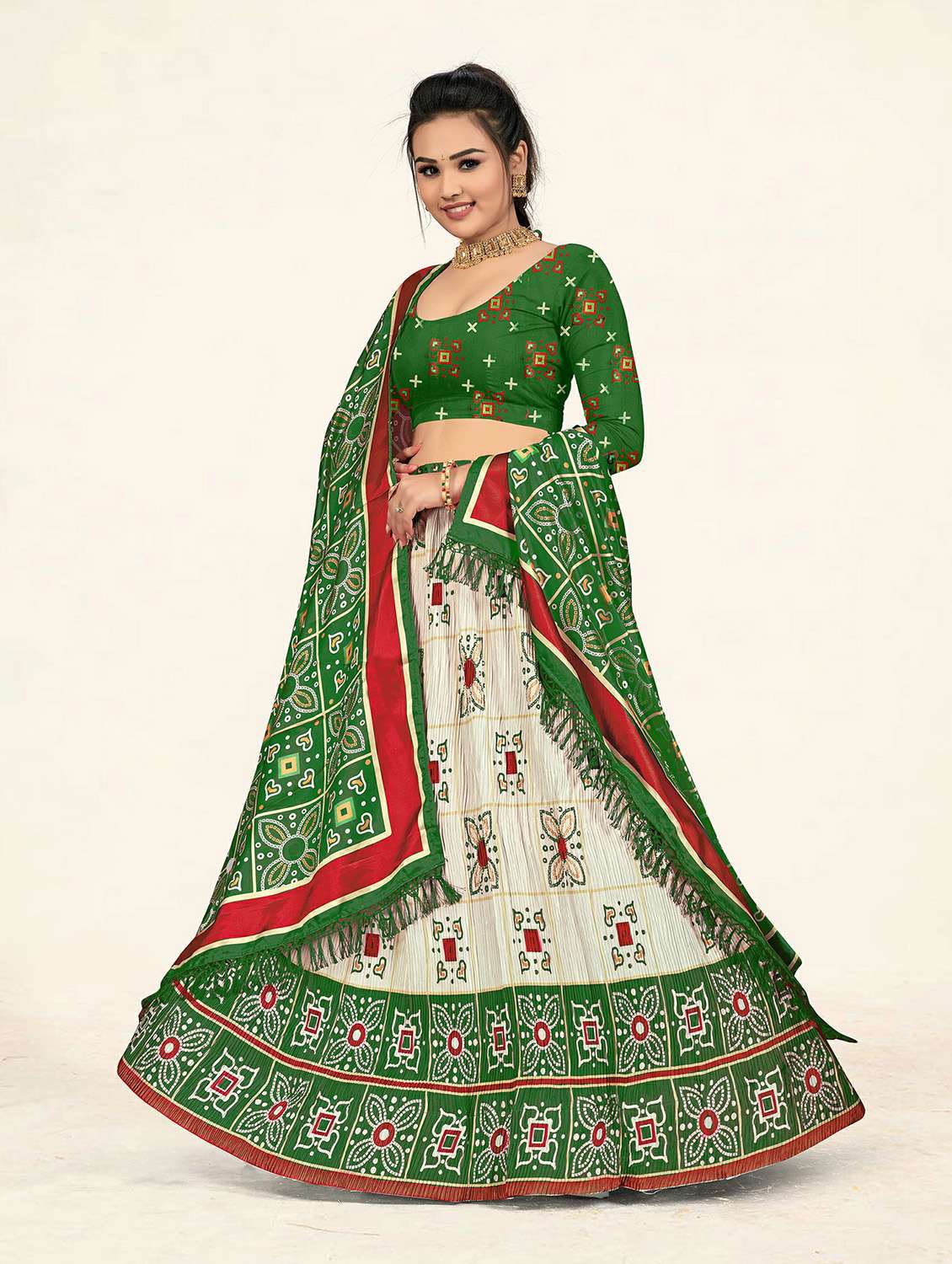 multi colored printed a-line lehenga - 19304685 -  Standard Image - 2