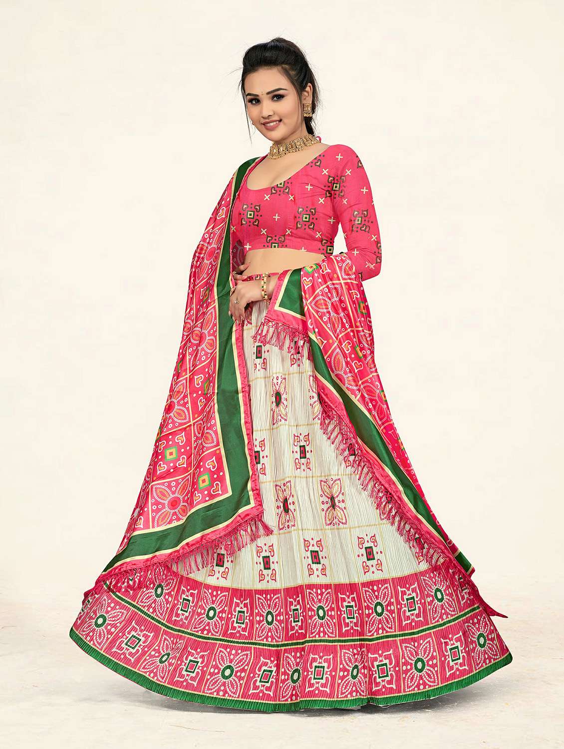 multi colored printed a-line lehenga - 19304686 -  Standard Image - 2