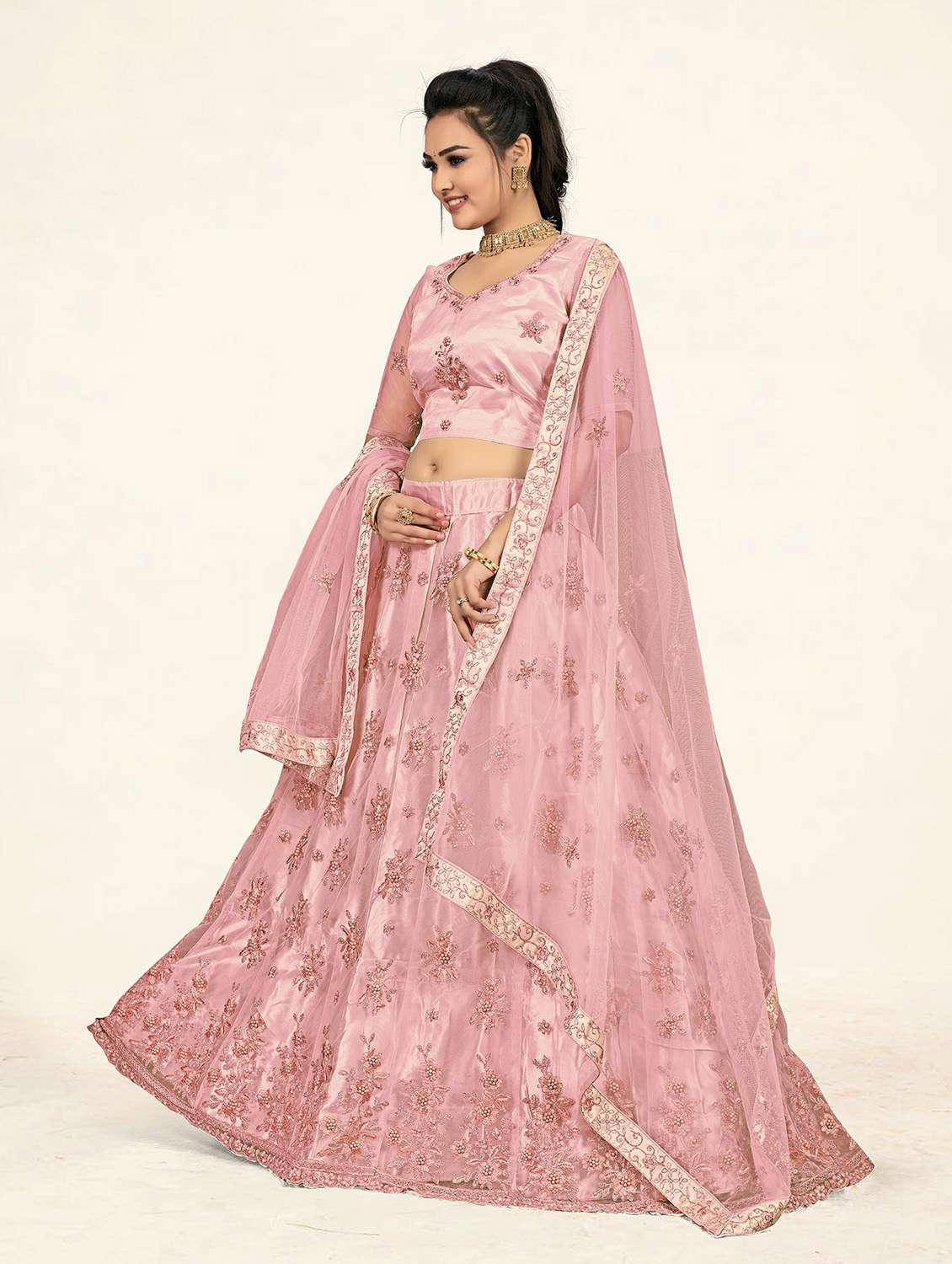 pink a-line lehenga - 19304688 -  Standard Image - 2