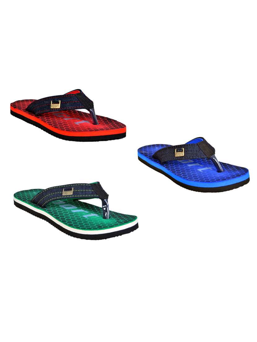 pack of 3 printed flip flop