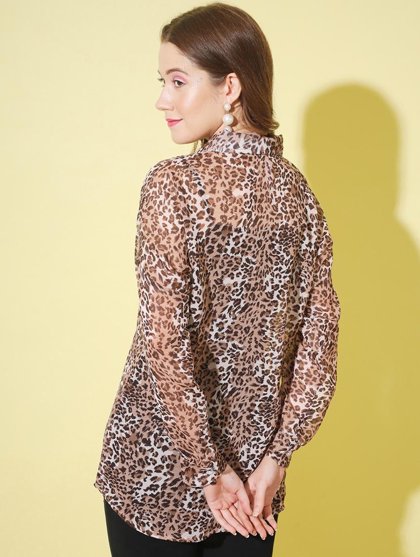 brown printed regular shirt - 19313575 - Standard Image - 2