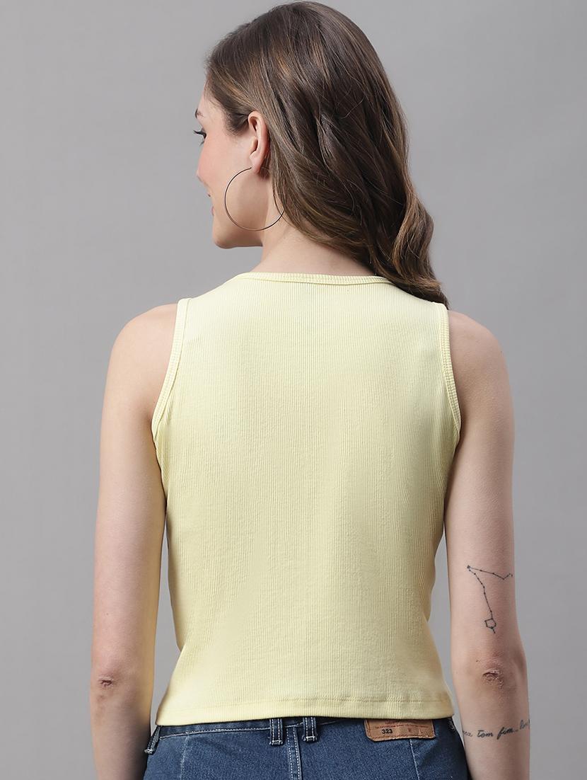 women's crop round neck top - 19313760 - Standard Image - 2