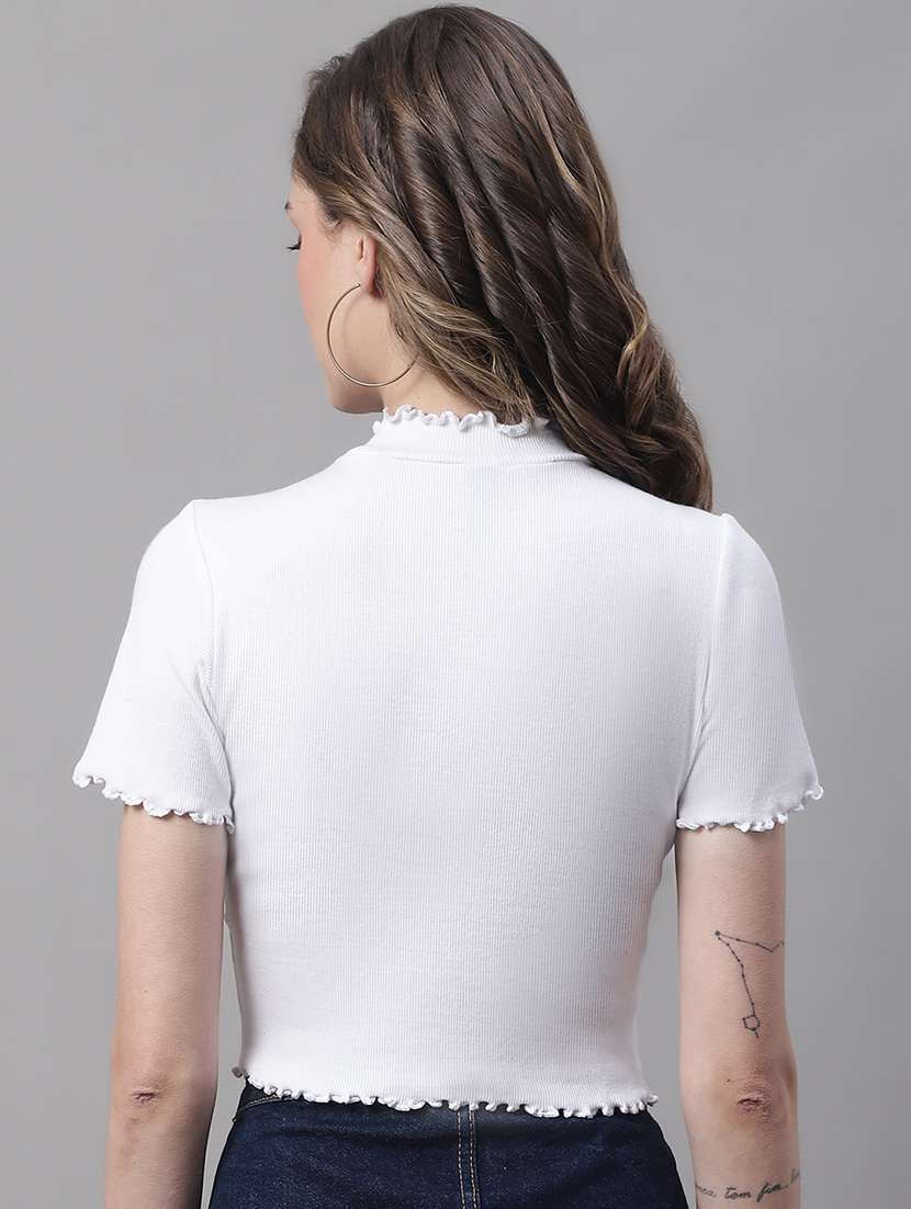women's crop mock neck top - 19313763 - Standard Image - 2
