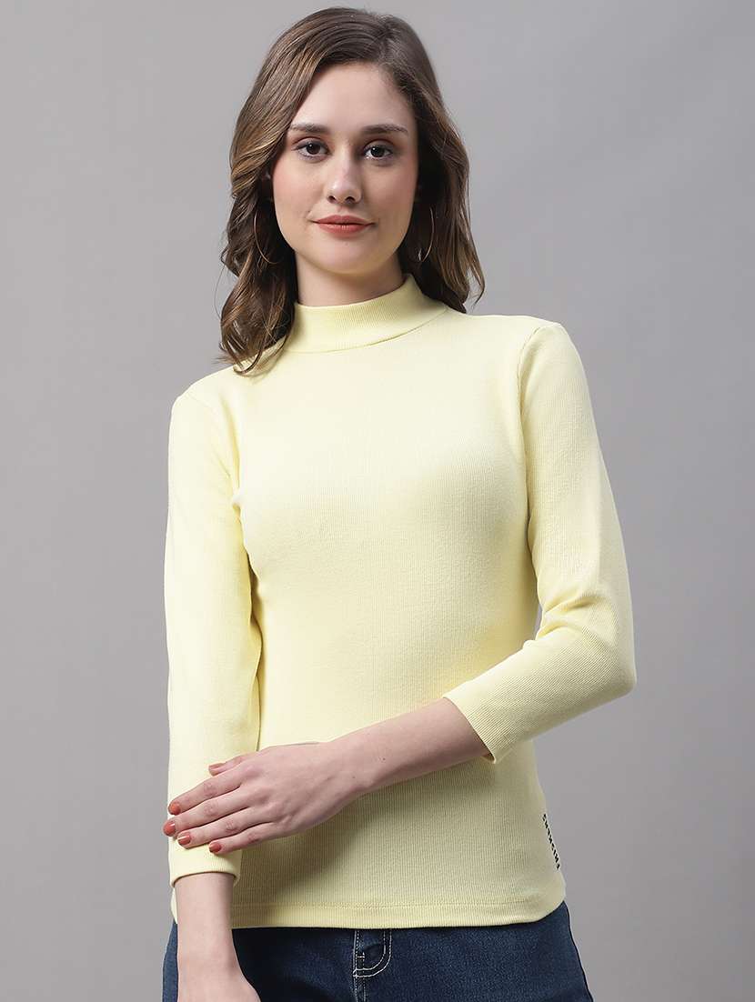 women's straight high neck top