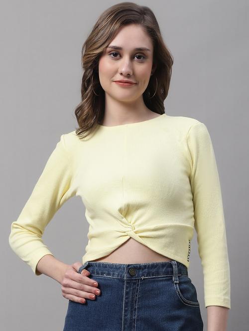 women's crop round neck top - 19313784 -  Standard Image - 0