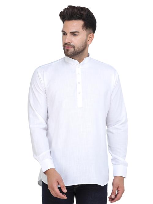 mandarin neck solid short kurta - 19313839 -  Standard Image - 0