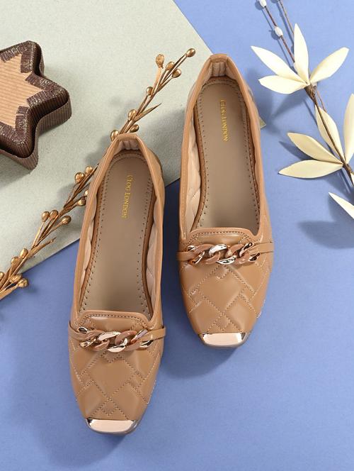 tan synthetic slip on loafers - 19313845 -  Standard Image - 0