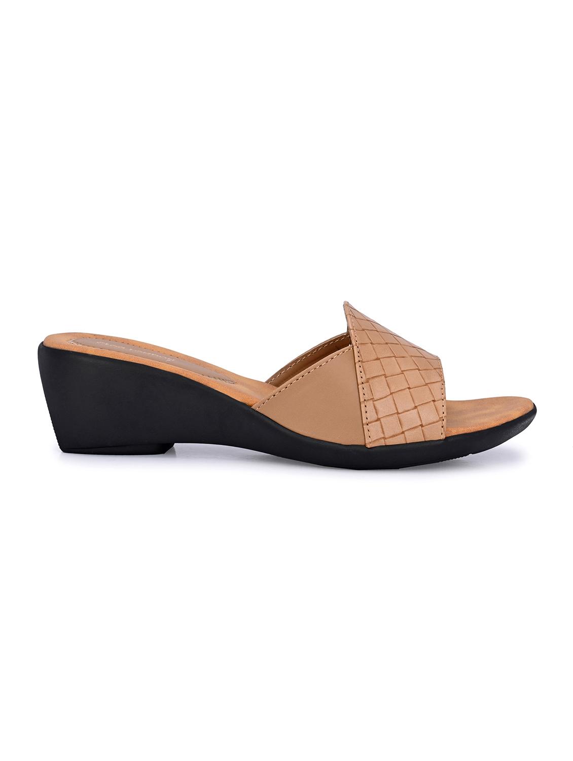 tan synthetic slip on sandals - 19313858 - Standard Image - 2