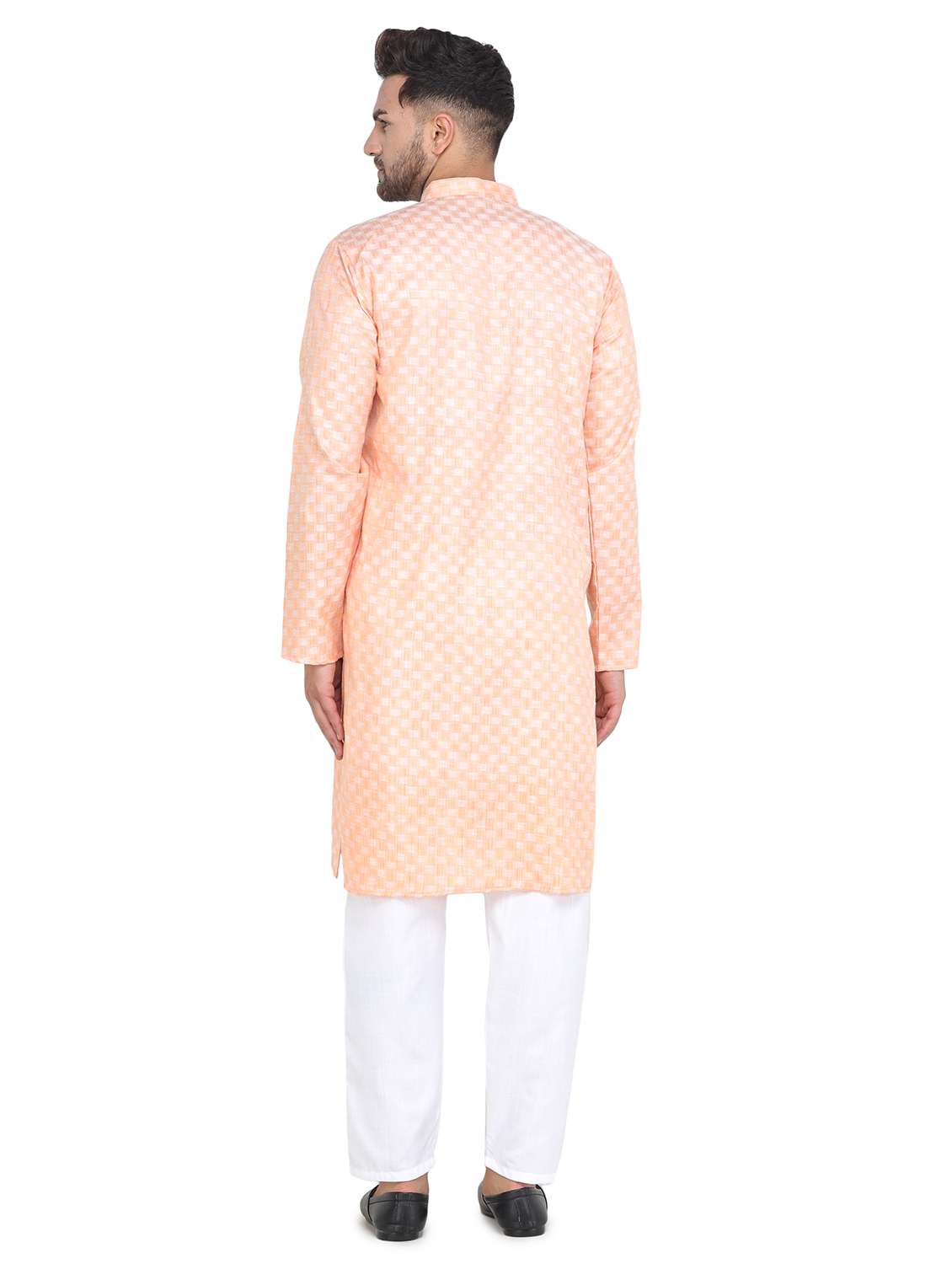 orange long kurta pyjama ethic wear set - 19313981 -  Standard Image - 2