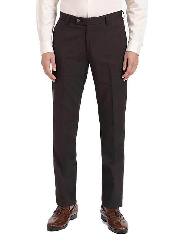 brown solid formal trouser