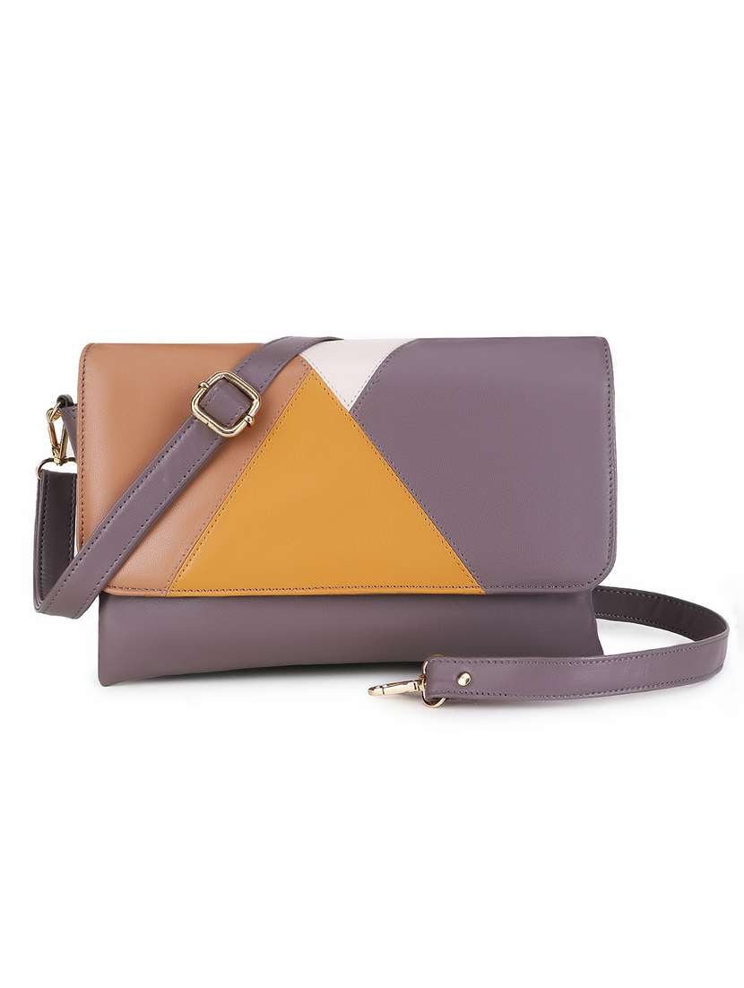 color block regular sling bag